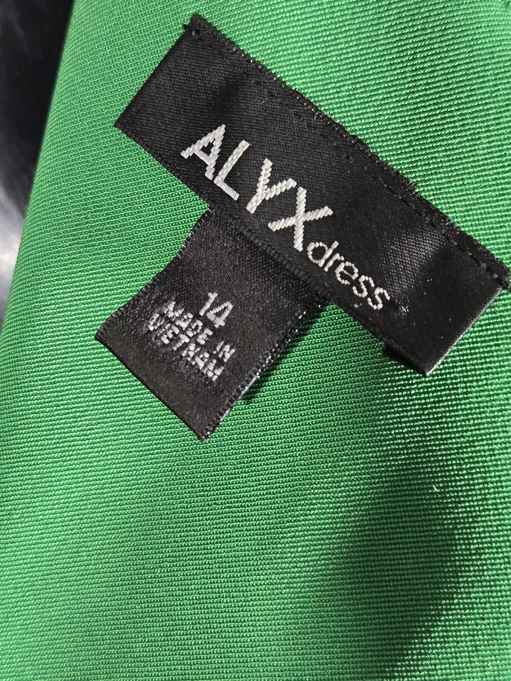 ALYX Green Sheath Dress Size 14 Cap Sleeve Career Cocktail Midi Dress - Picture 4 of 6